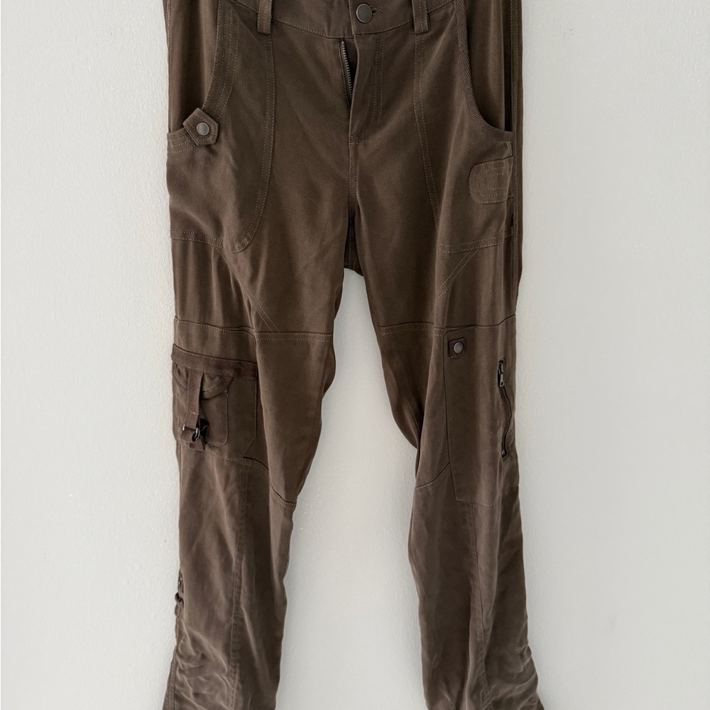 GO BY GO SILK Brown Cargo Pants with Utility Design